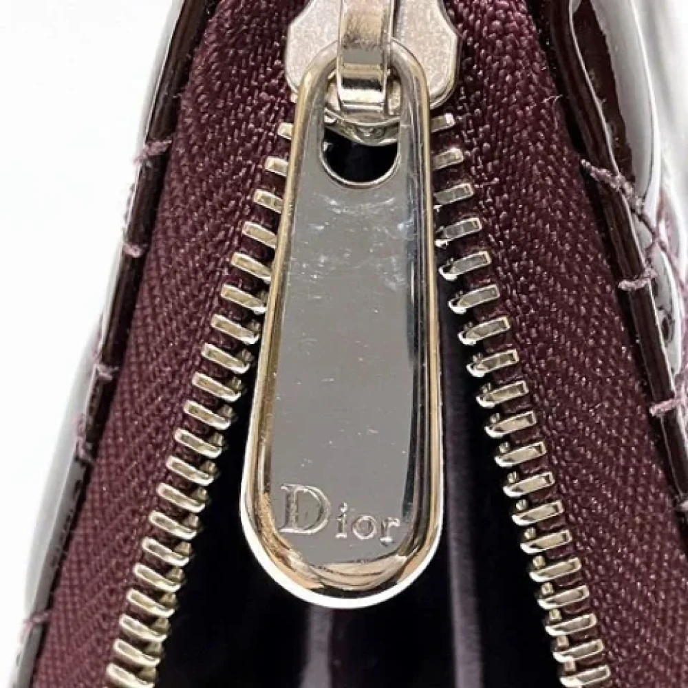 Dior Vintage Pre-owned Leather wallets Red Dames