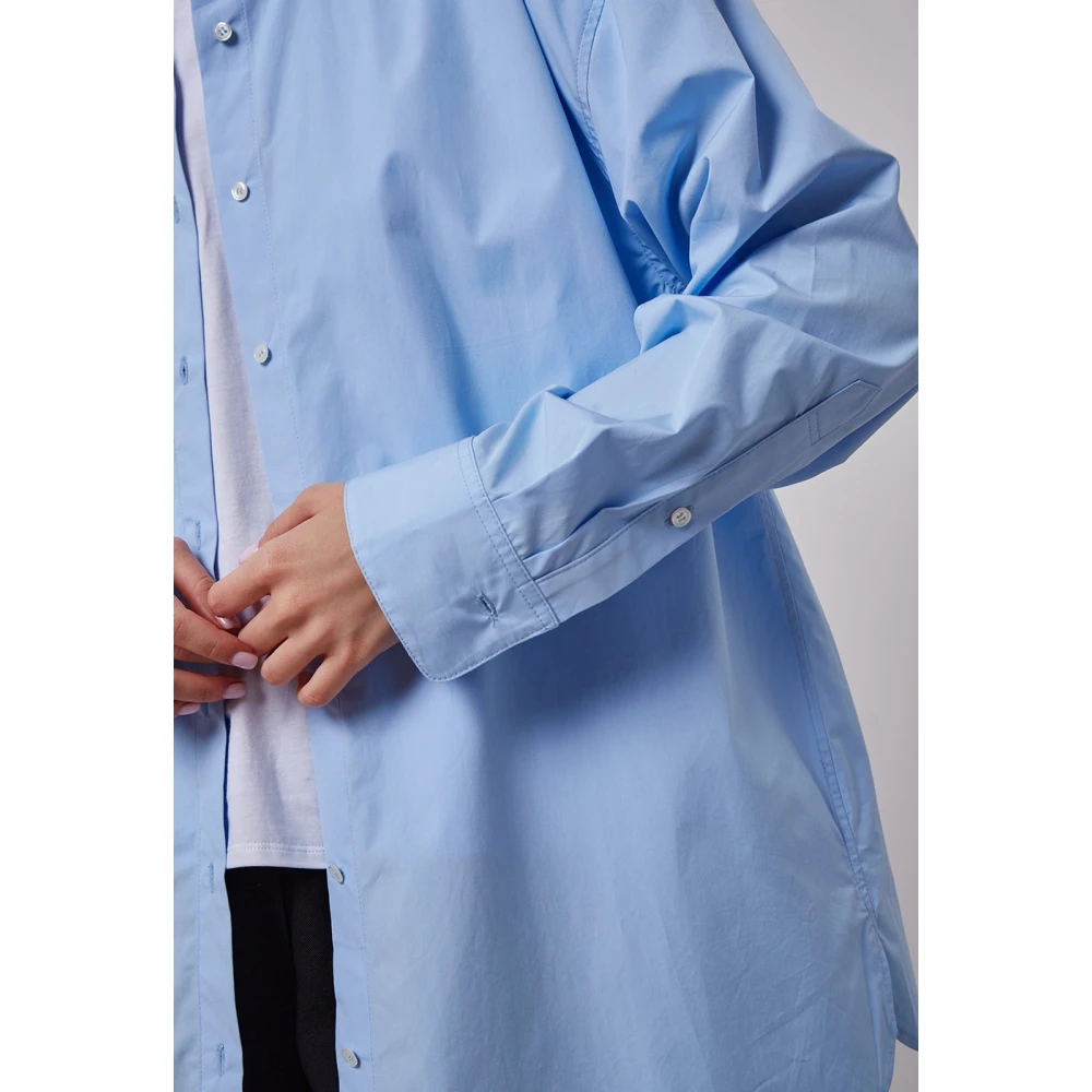 Loulou Studio Kleurrijk Katoen-Poplin Oversized Shirt Blue Dames