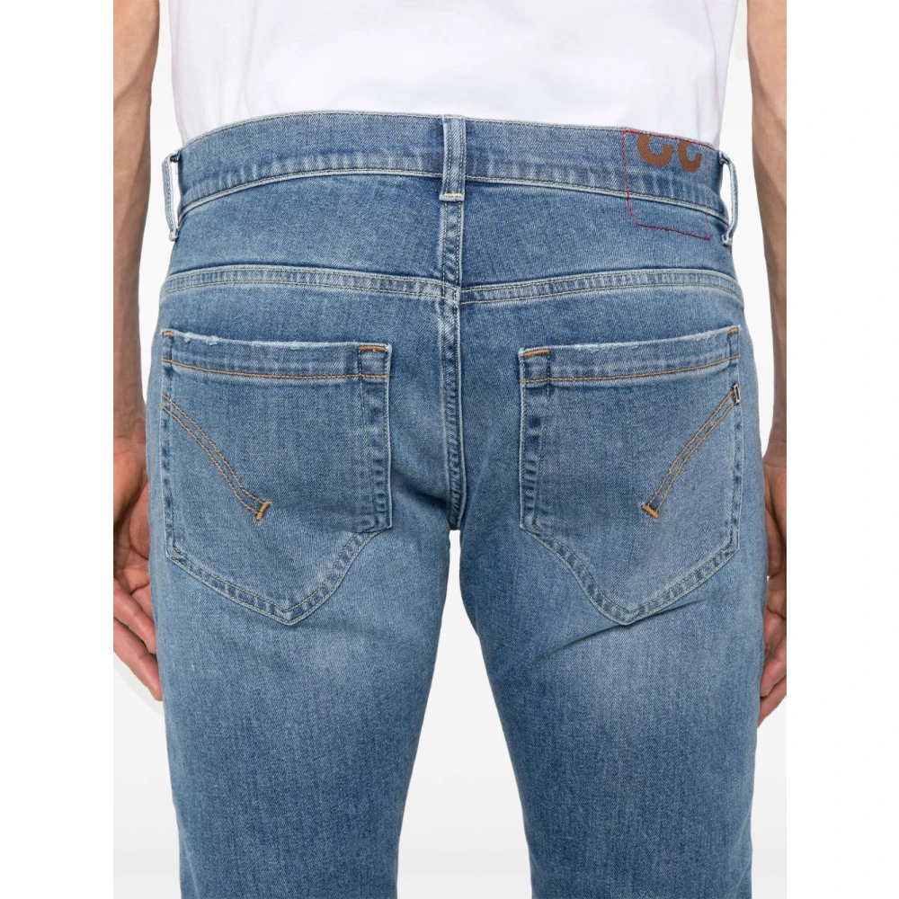Dondup Blauwe Broek met Whiskering Effect Blue Heren