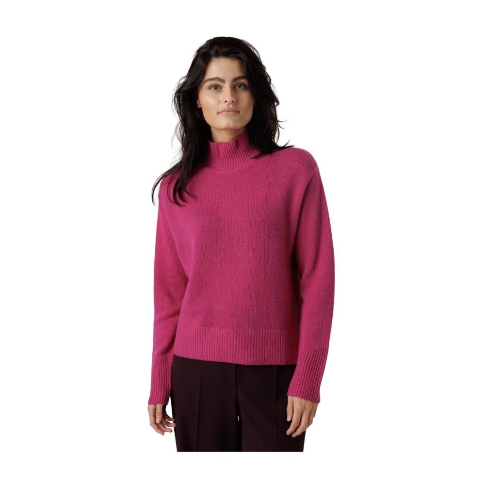 LUISA CERANO Ultra Pink Ribgebreide Trui Pink Dames