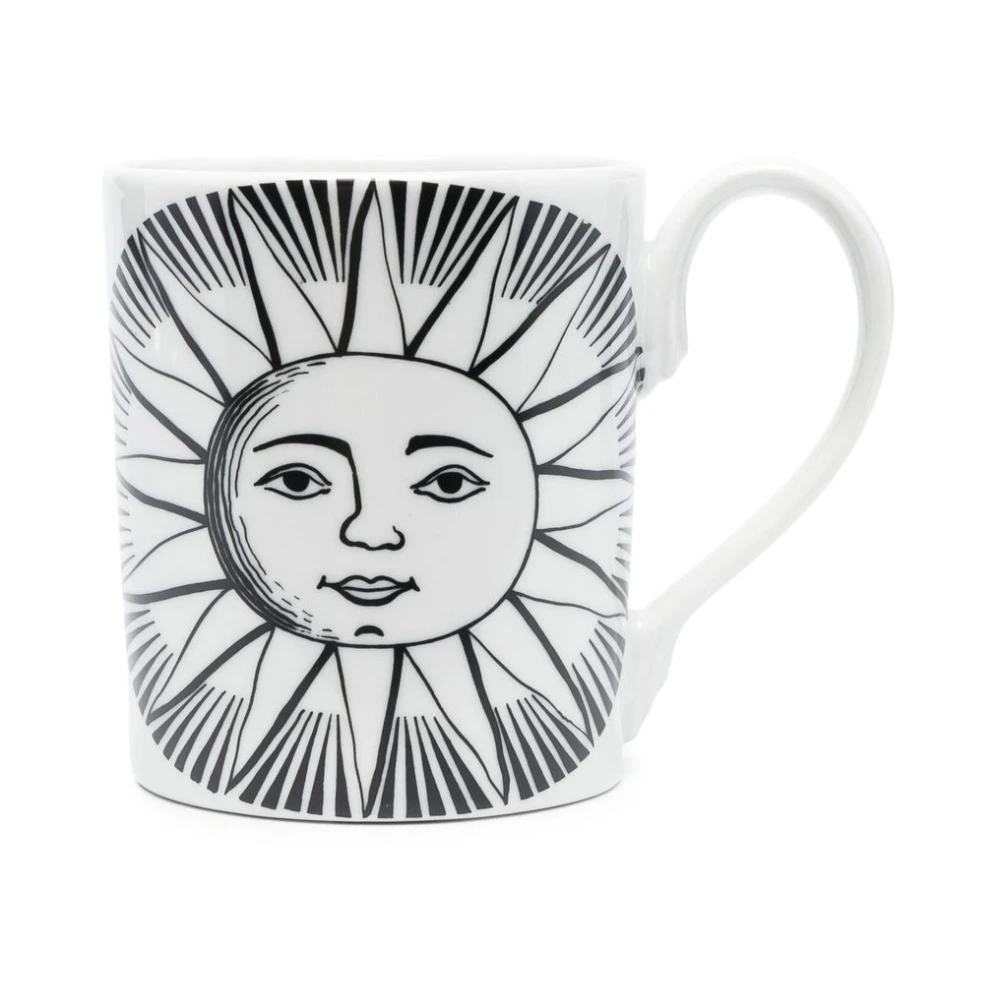 Fornasetti Zon Thema Porseleinen Beker White Dames