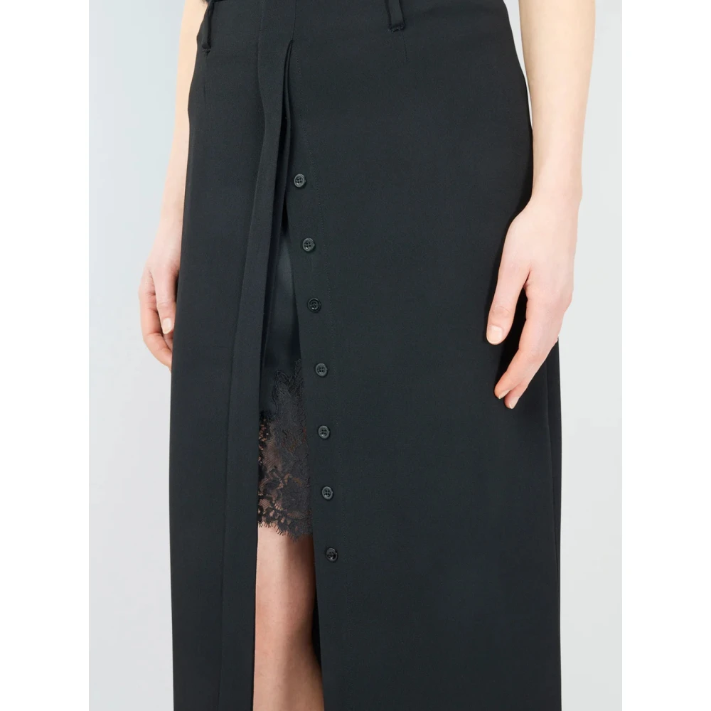 Semicouture Zwarte Clemence Maxi Split Rok Black Dames