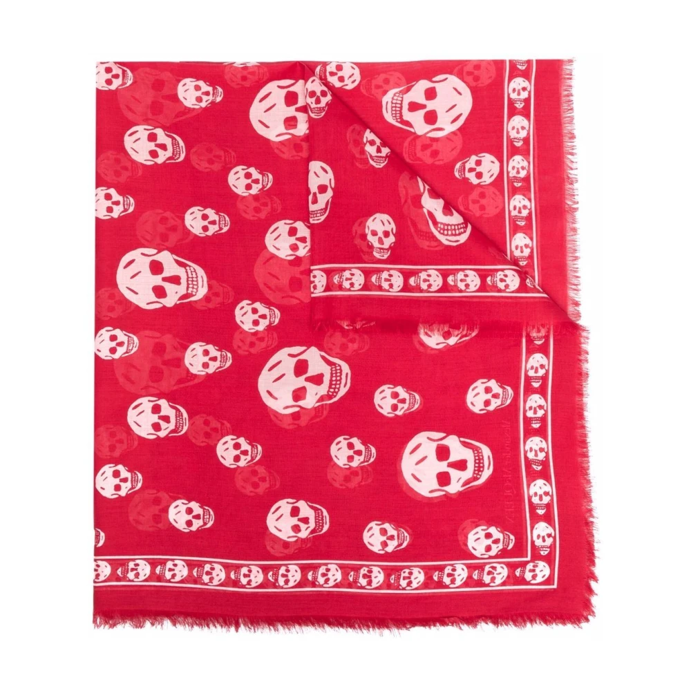 Alexander mcqueen Rode Skull Sjaal Accessoires Aw24 Red Dames