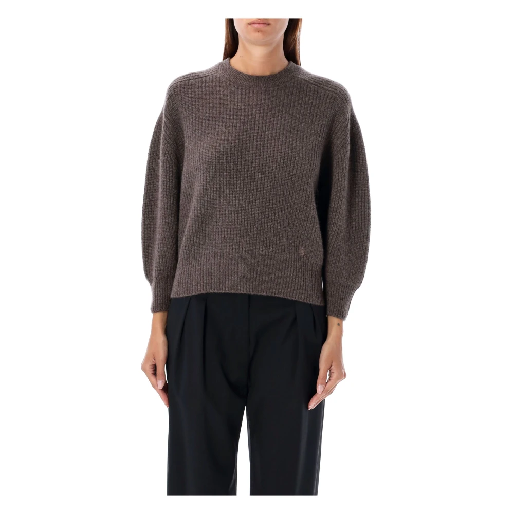 Loulou Studio Kasjmier Crewneck Gebreide Kleding Choco Aw24 Gray Dames