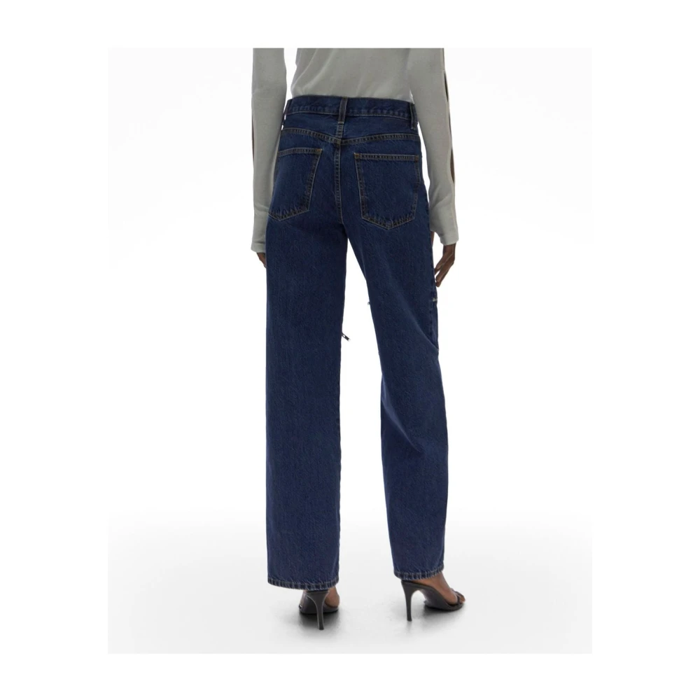 Helmut Lang Zip Jeans met Metalen Details Blue Dames
