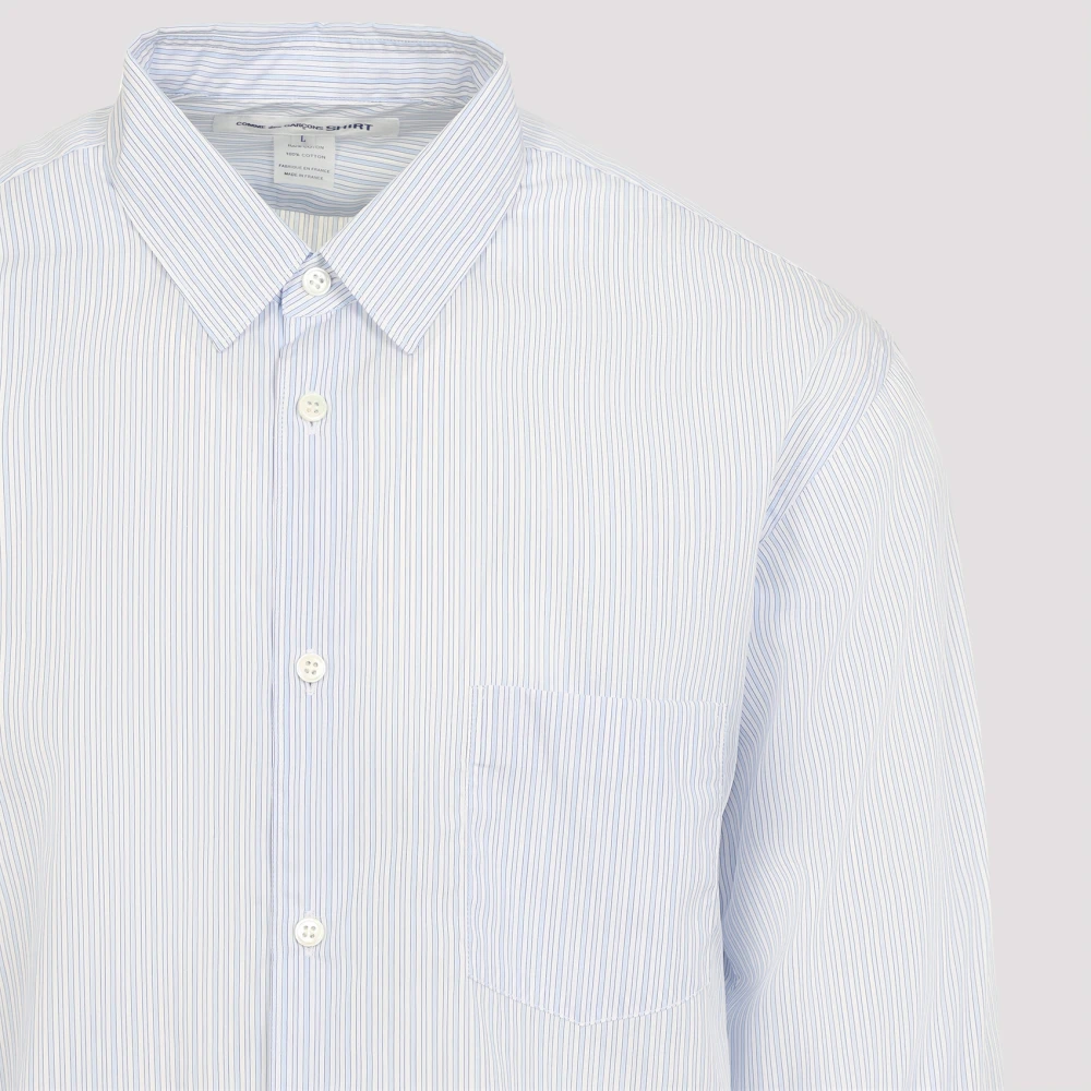 Comme des Garçons Blauw Overhemd Verhoog Stijl Eigentijds Ontwerp Blue Heren