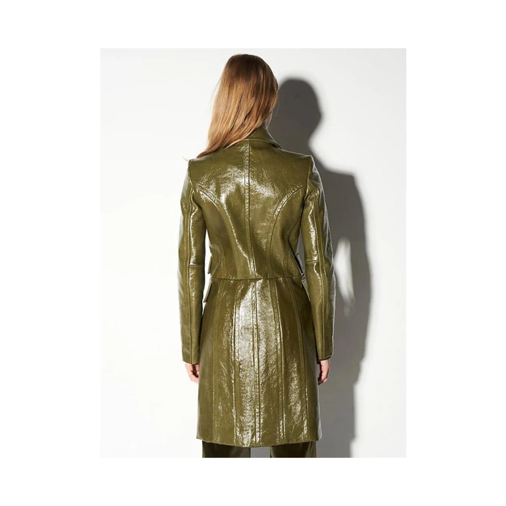 Barbara Bui Groene lakleren trenchcoat Green Dames