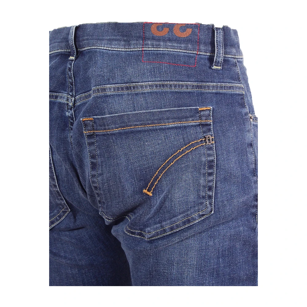 Dondup Blauwe Jeans met Metalen Logo Blue Heren