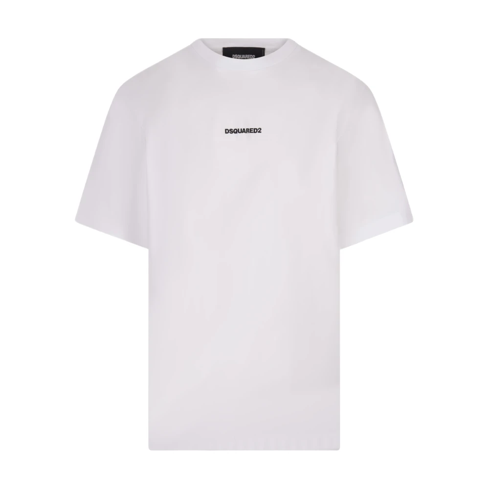 Dsquared2 Wit Katoenen Jersey T-shirt met Logo White Heren