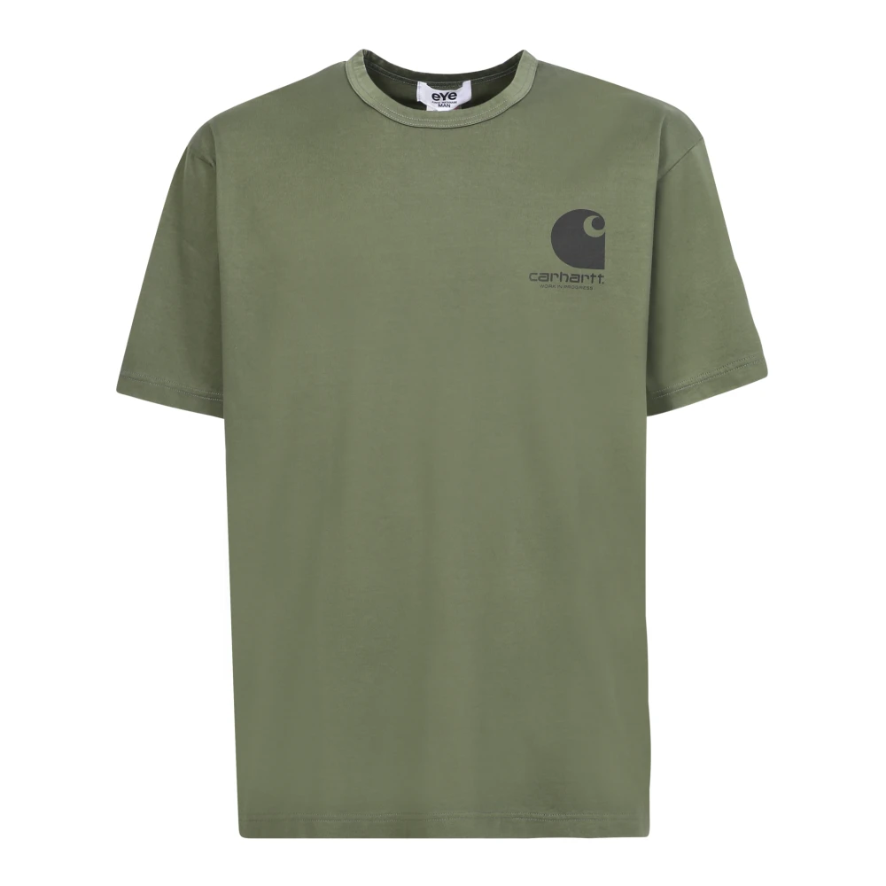 Junya Watanabe Green T-Shirts, Male, S, T-Shirt With Logo And Slogan