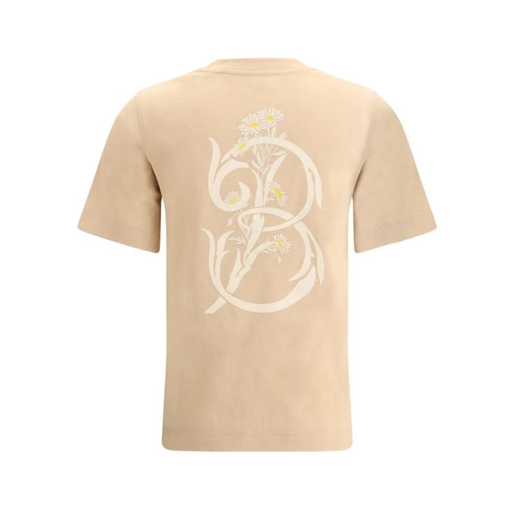 Burberry Bloemenlogo Crew Neck T-shirt Beige Dames