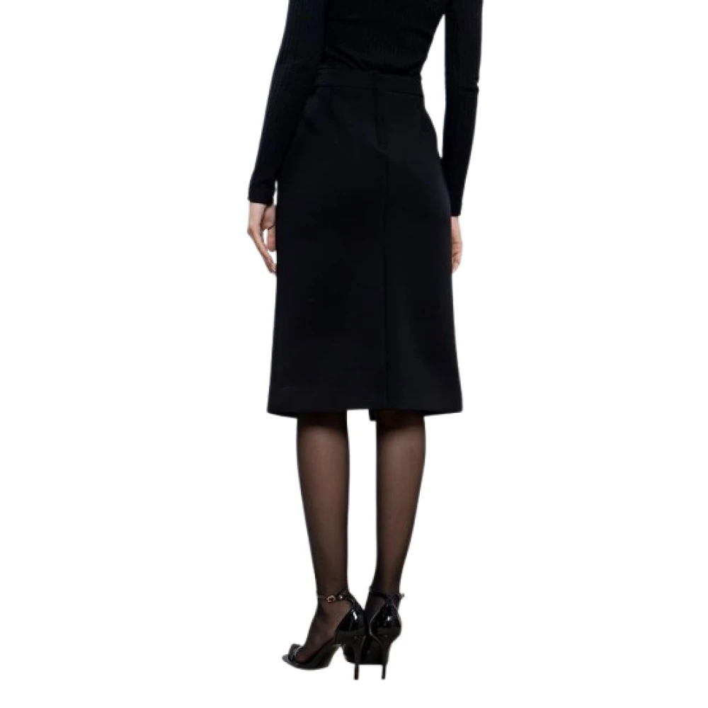 Dolce & Gabbana Elegante Pencilrok met Voorspleet Black Dames