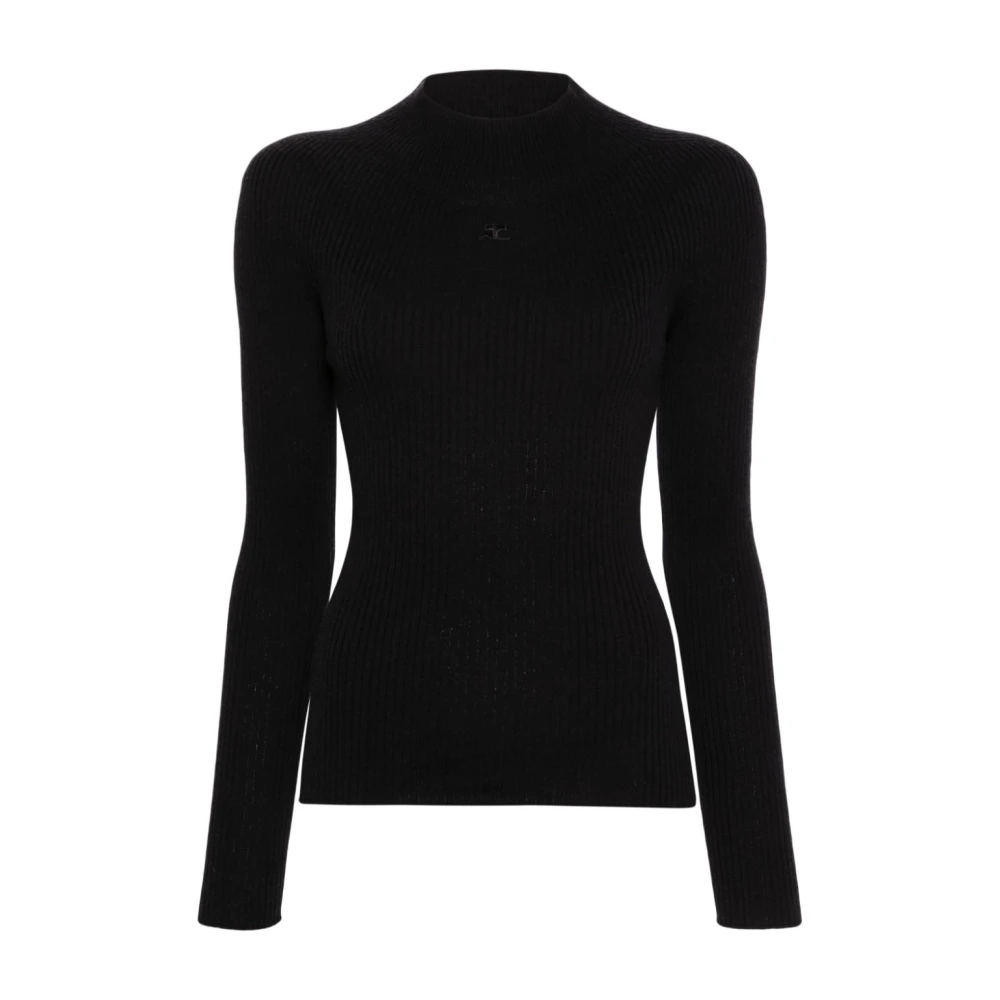 Courrèges Zwarte Solar Trui Ribgebreid Black Dames