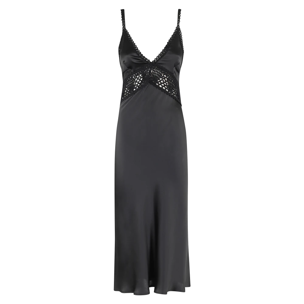 Semicouture Elegante Jacquard Jurk Black Dames