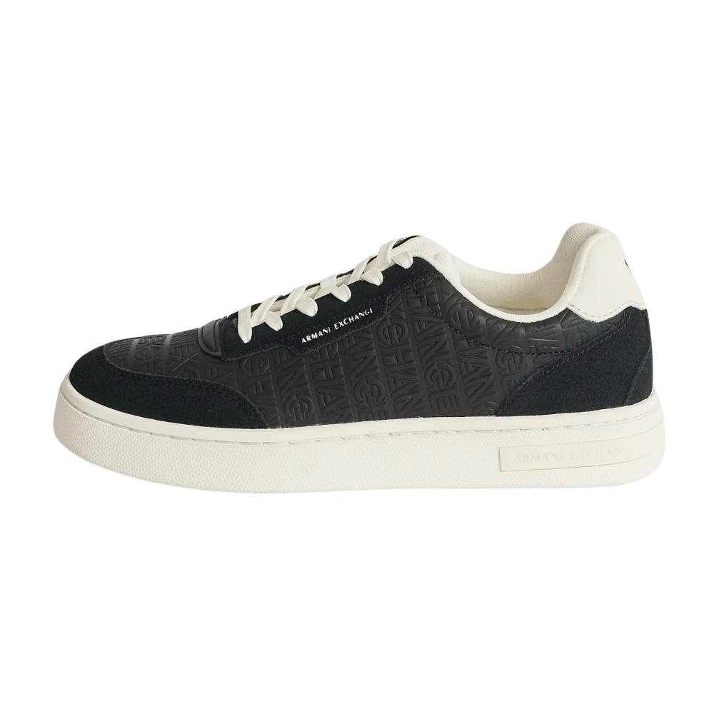 Armani Exchange Homme Noir Chaussures, Taille: 41 Eu Baskets En Tissu Technique
