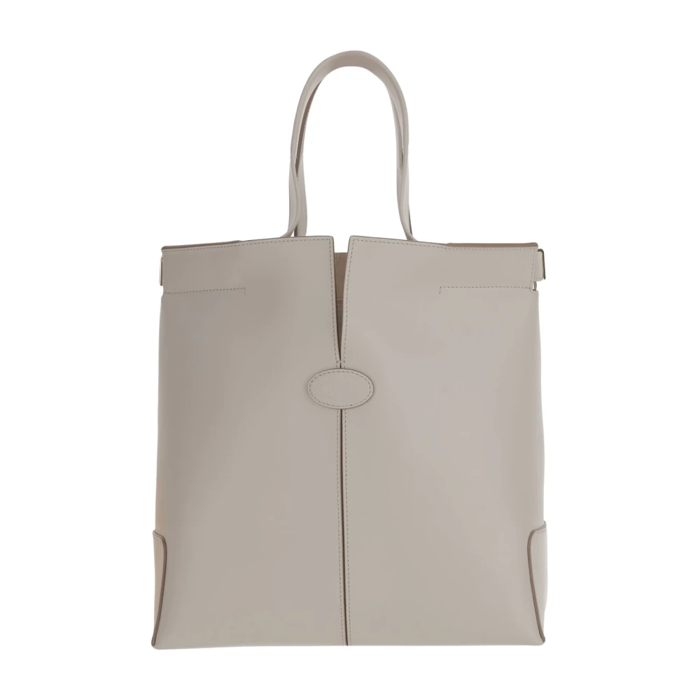 TOD'S Kalfsleren Tote Tas Wit White Dames