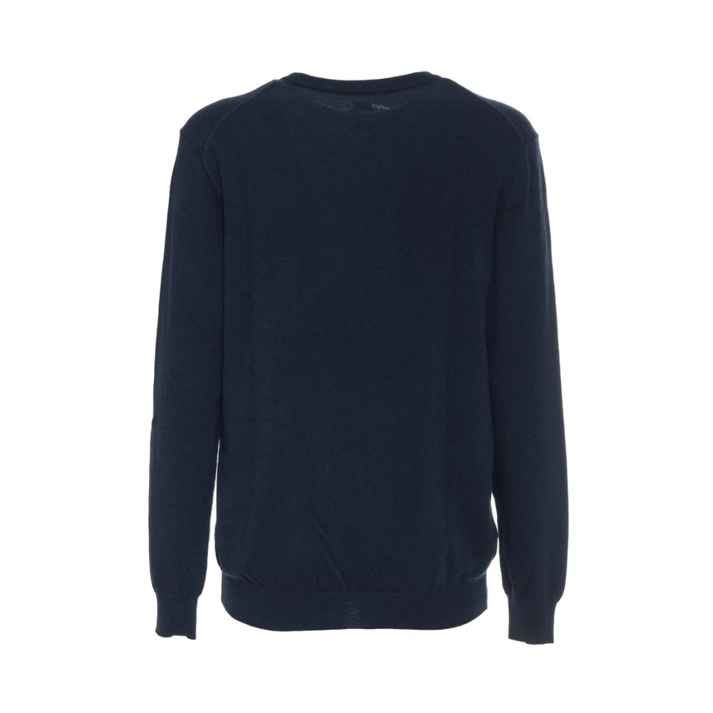Sergio Tacchini Trui met lange mouwen van wolmix met geribbelde zoom en zichtbaar logo Blue Heren