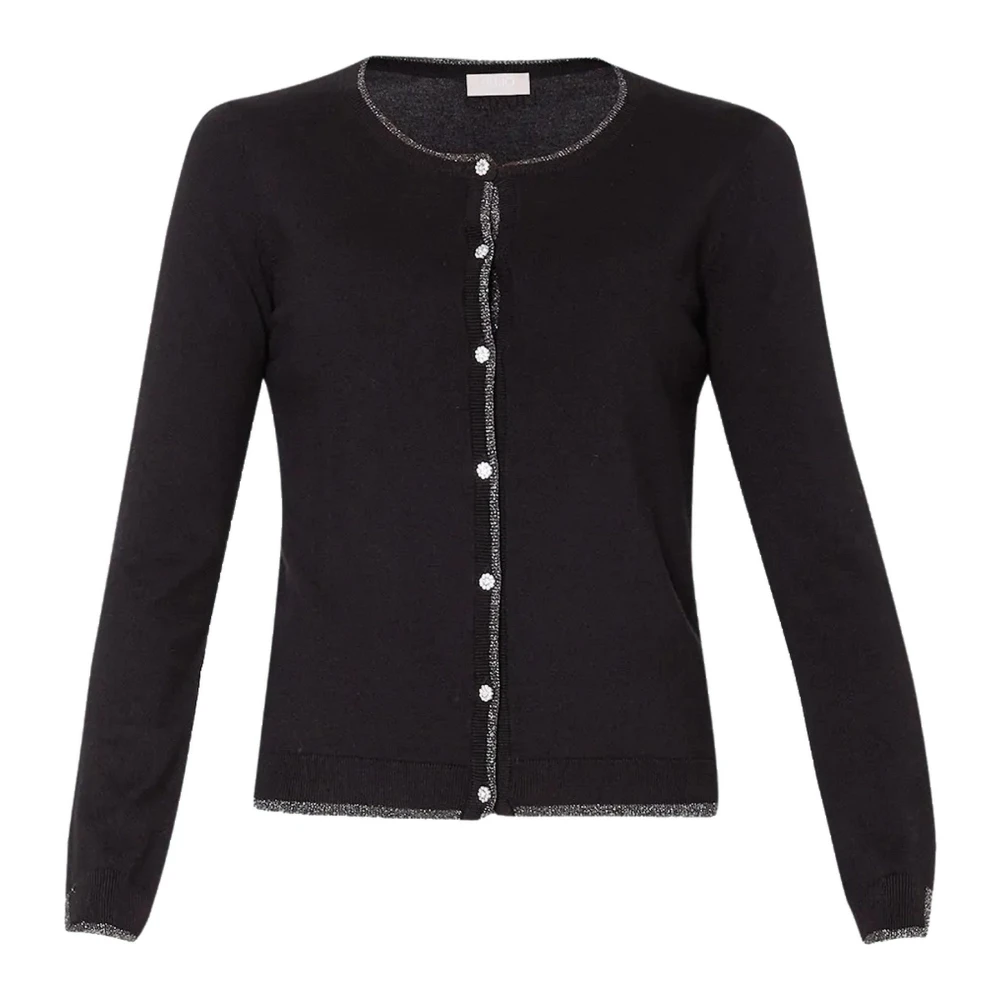 Liu Jo Zwart Viscose Cardigan Sweater Black Dames