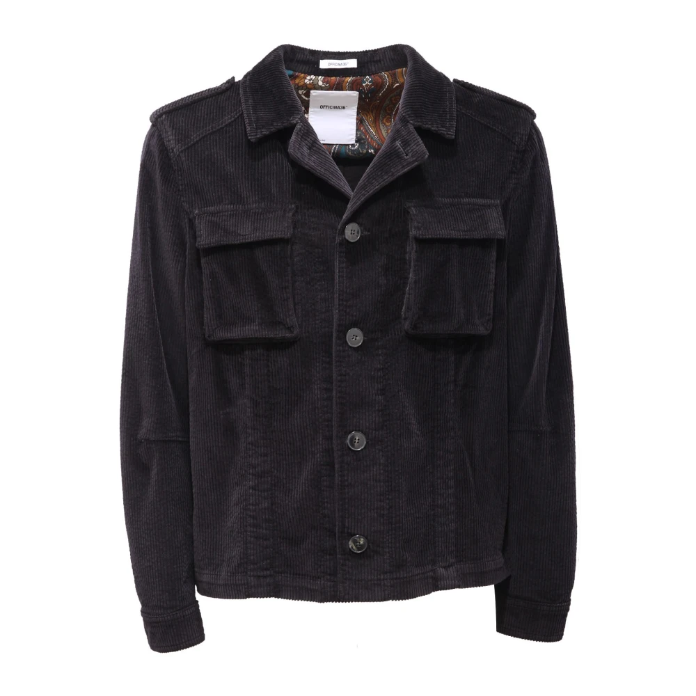 Officina36 Black Giubbotto Corduroy Jacket - Male - Light Jackets - M - Jackets
