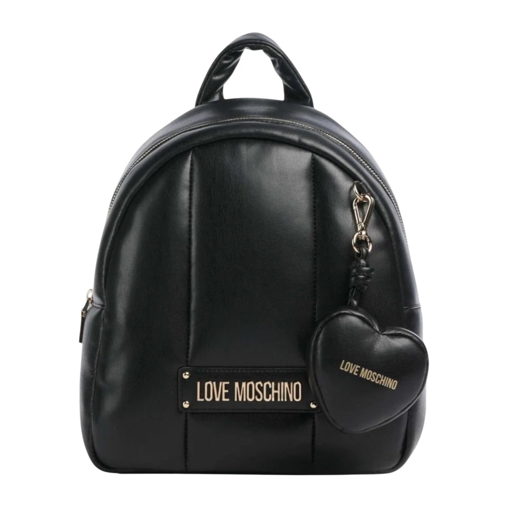 Love Moschino Women's Black Backpacks, One Size, Print Backpack