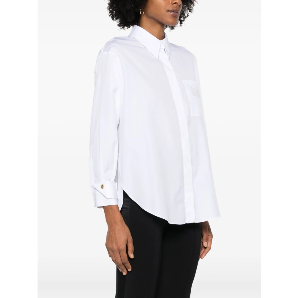 Elisabetta Franchi Witte Overhemd 100% Katoen Klassieke Stijl White Dames