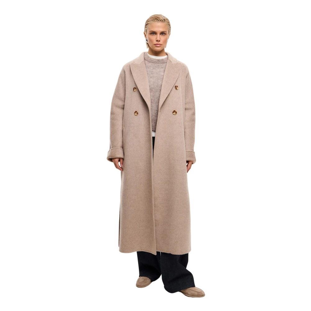 Cesare Gaspari Klassieke Luxe Lange Jas Rosie Roze Pink Dames