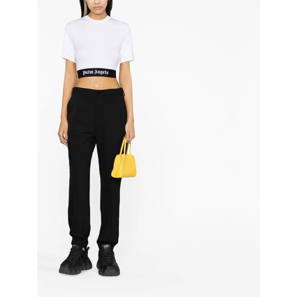 Palm Angels Logo Tape T-shirts en Polos Wit White Dames