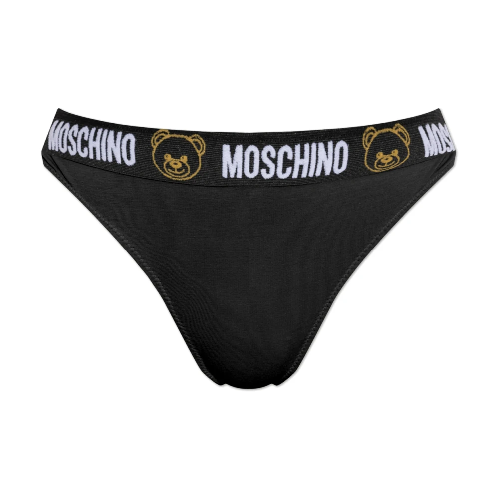 Moschino Logo slip Black Dames