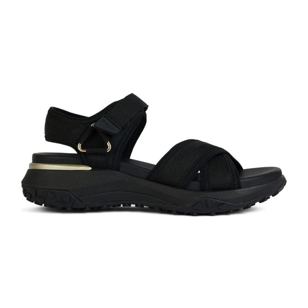 Schwarze flache Sandalen für Frauen - Geox - Modalova