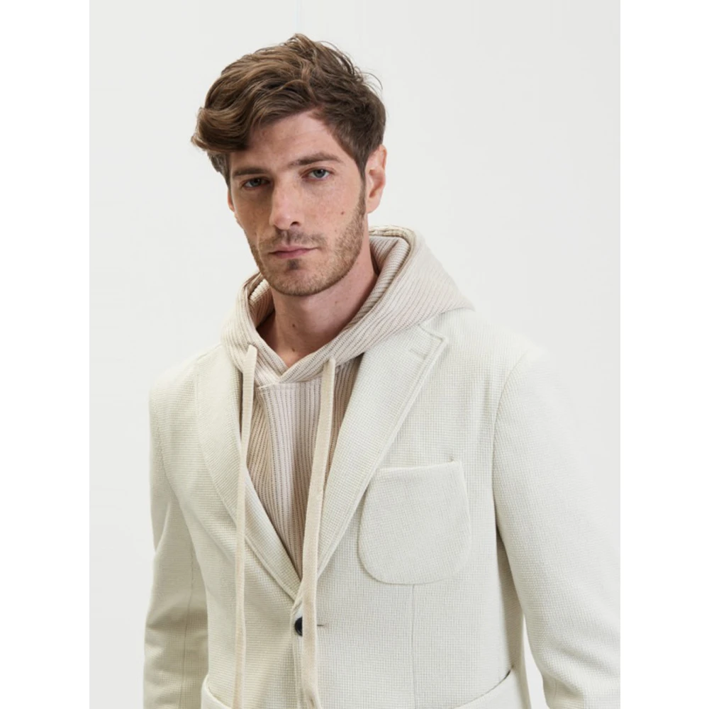 Gianni Lupo Witte Jas Slim Fit Zakken White Heren