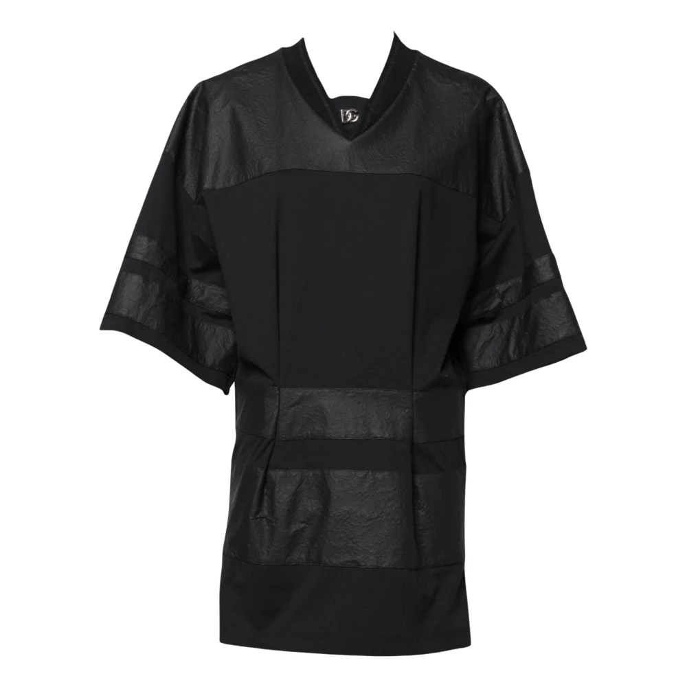 Dolce & Gabbana , T-Shirts, Female, Black, S, V-Neck T-Shirt