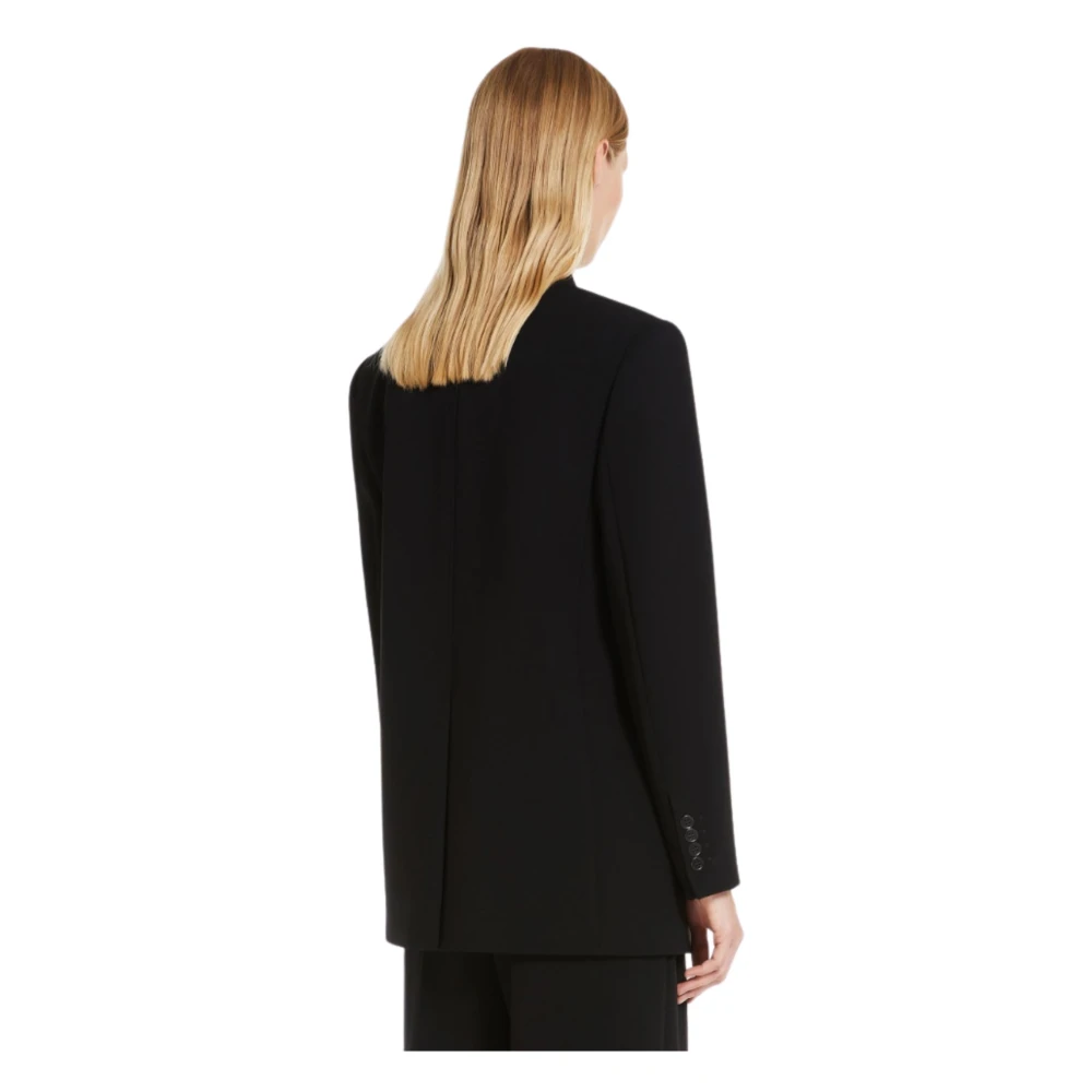 Max Mara Studio Oversized Double-Breasted Blazer Zwart Black Dames