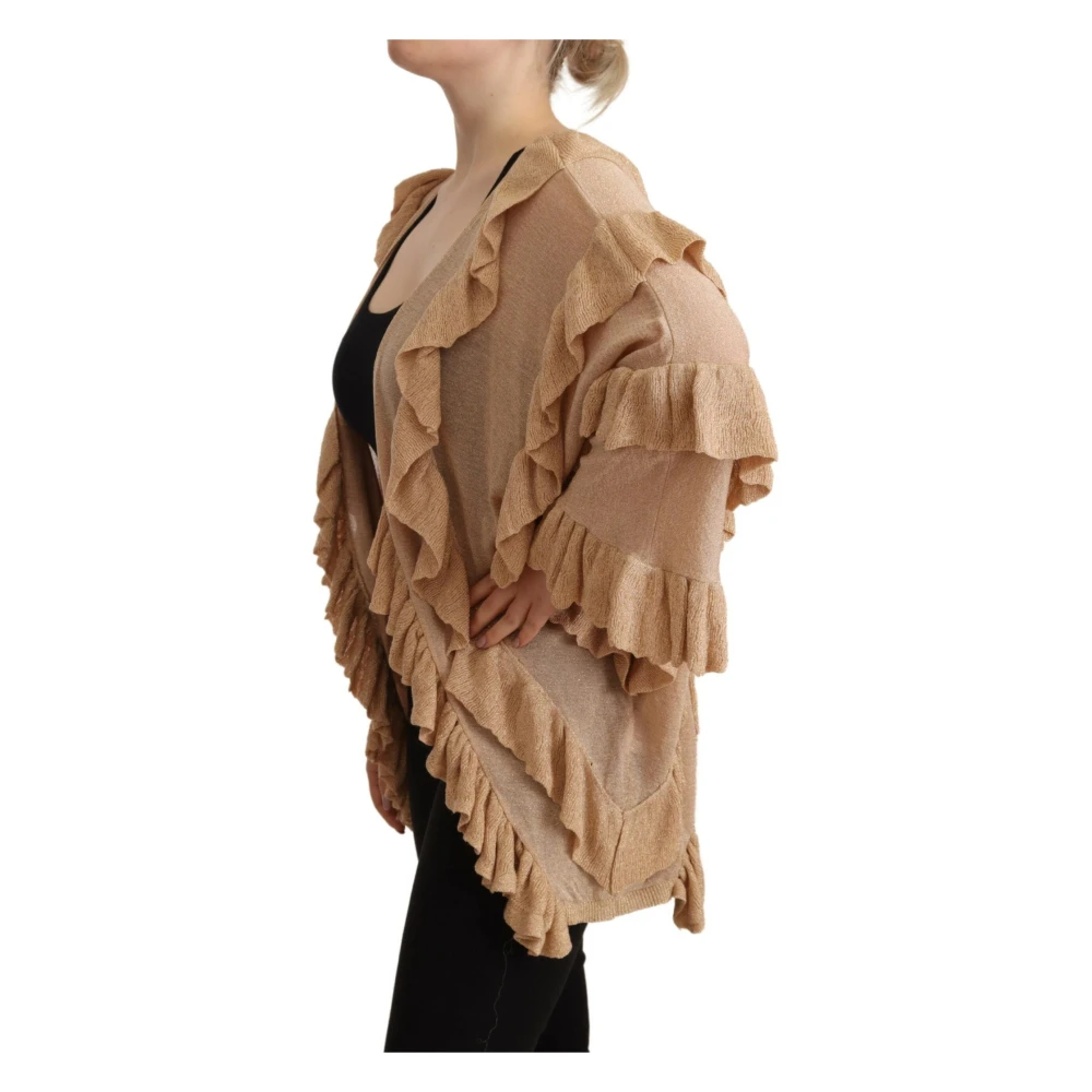 Aniye By Beige gebreide cardigan met ruffles en open voorkant Beige Dames