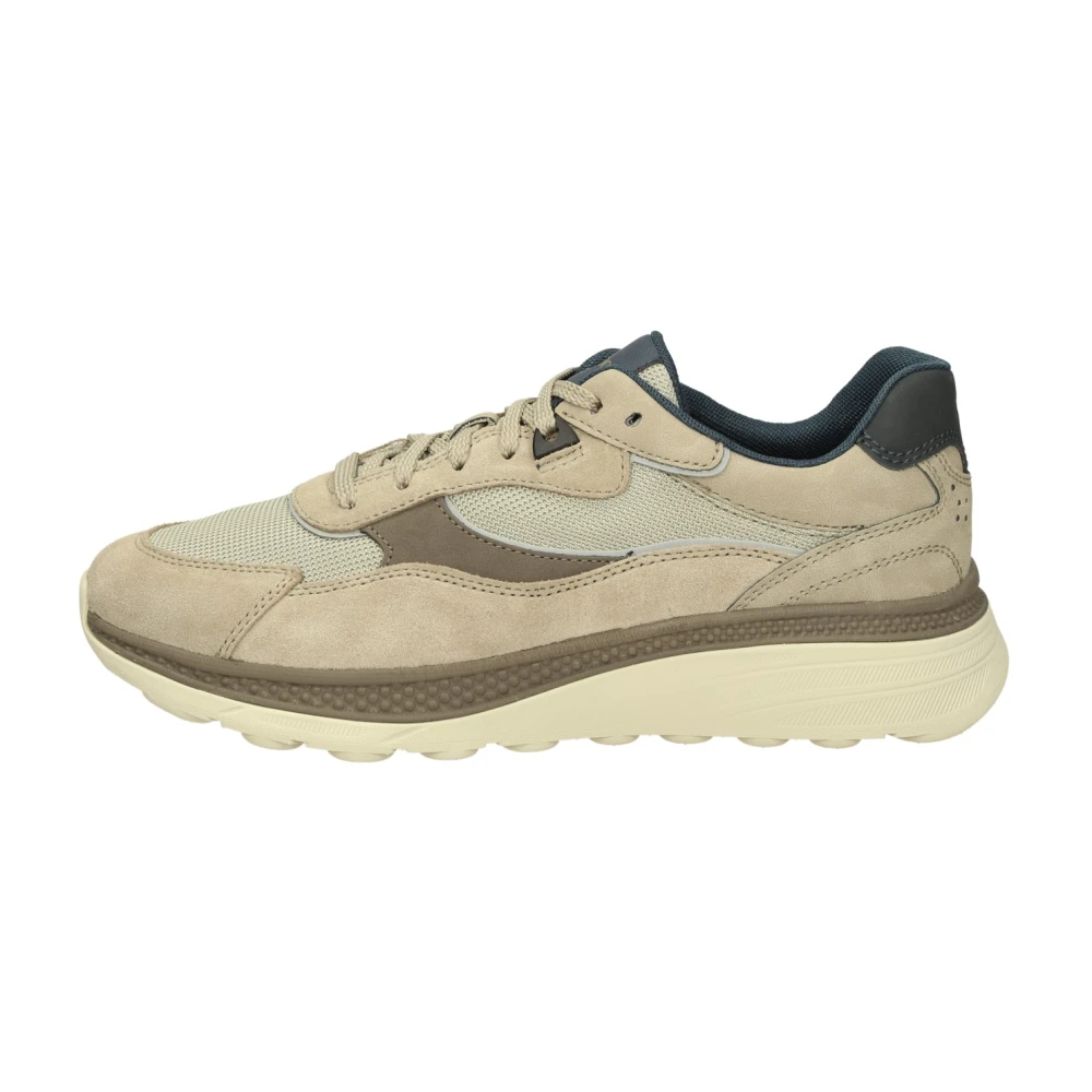 Geox Mannelijk Beige,Blue Low Top Sneakers Met Spherica Technologie,Lage Top Sneakers Met U Spherica Technologie
