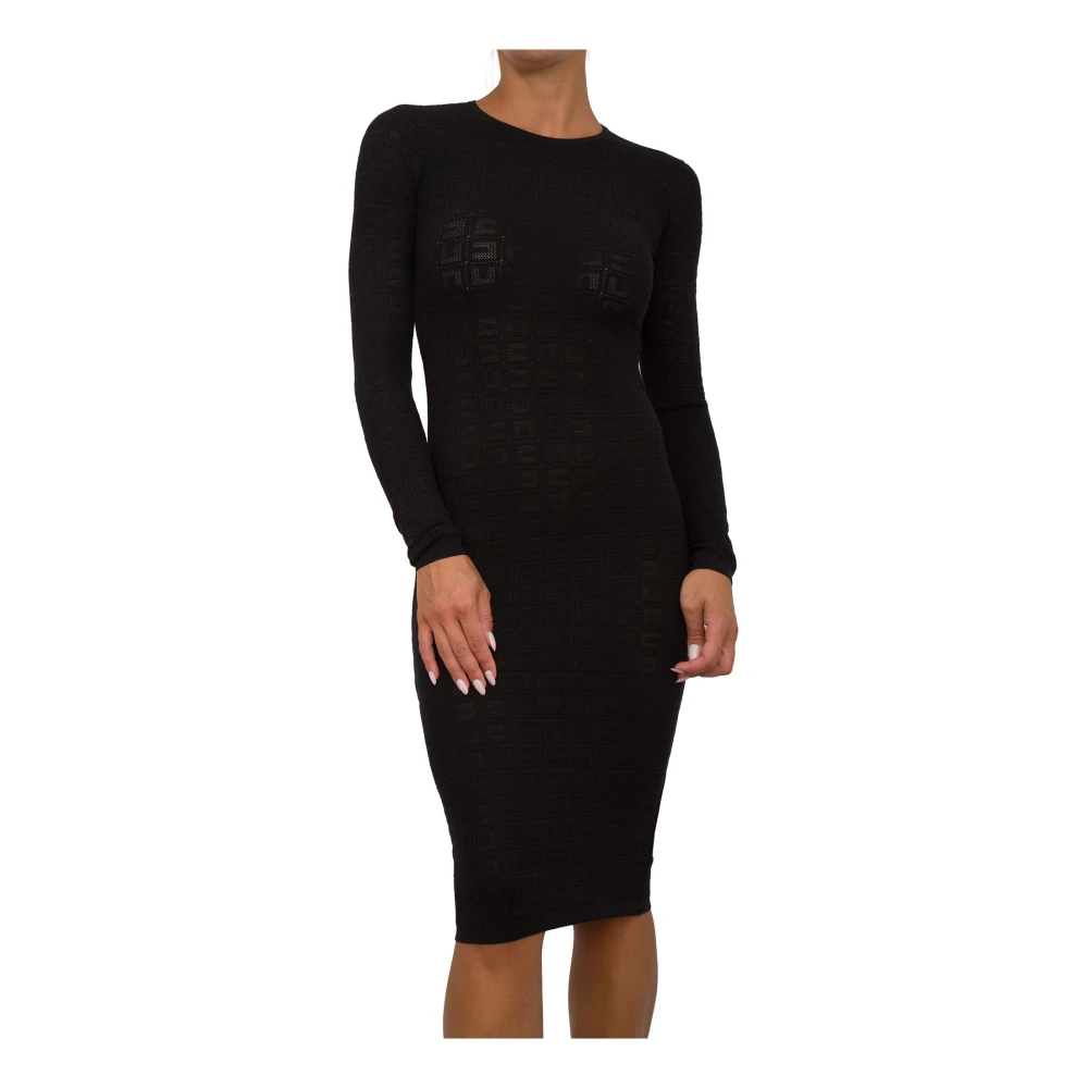 Elisabetta Franchi Midi Jurk in Vestito Stijl Black Dames