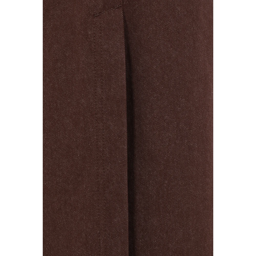 Max Mara Denim Lange Rok Bruin Brown Dames