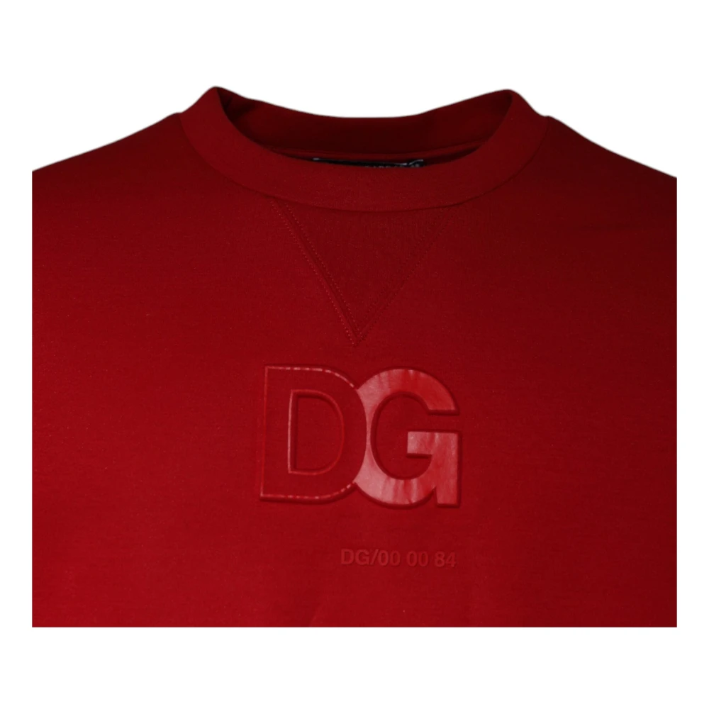 Dolce & Gabbana Maroon DG Logo Katoenen Sweatshirt Red Heren