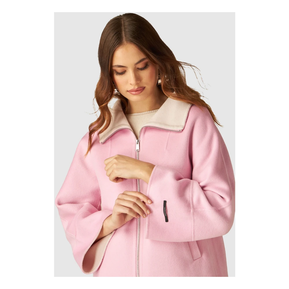 Oltre Wollen Cape met Rits Pink Dames
