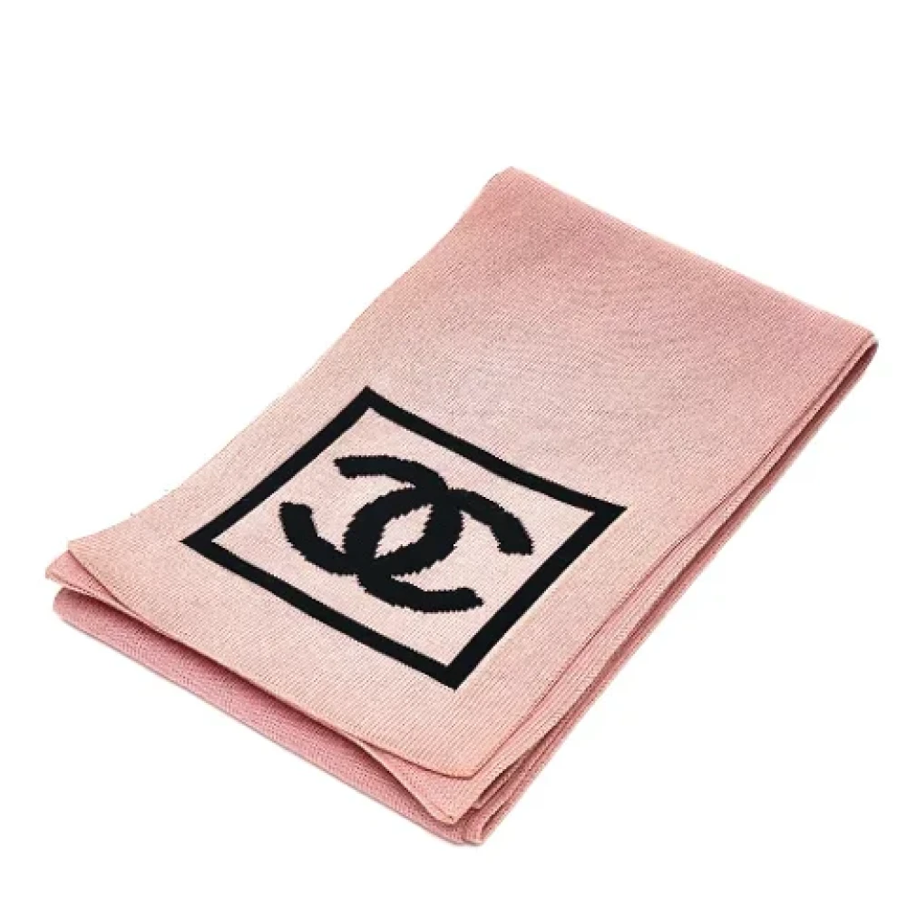 Chanel Vintage Pre-owned Fabric scarves Pink Dames