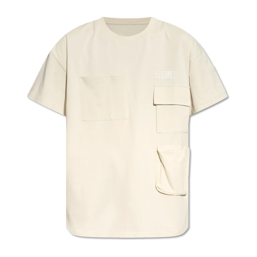 MM6 Maison Margiela T-shirt met zakken Beige Heren