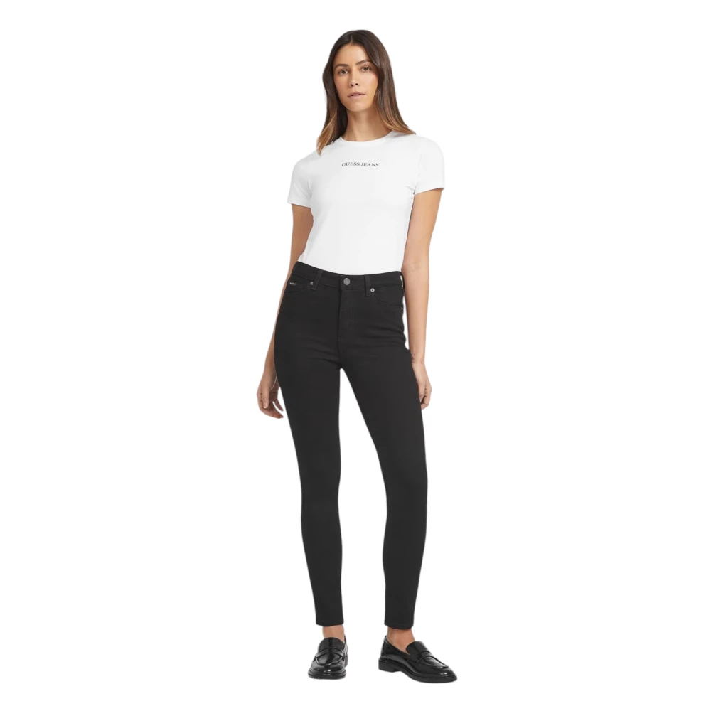 Guess Biologische Skinny Jeans Black Dames
