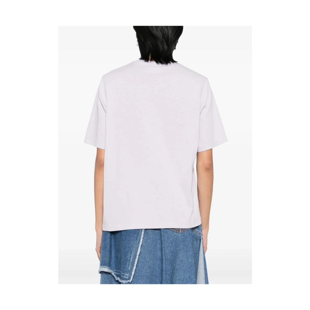 Maison Kitsuné Paarse Crew Neck T-shirt Purple Dames