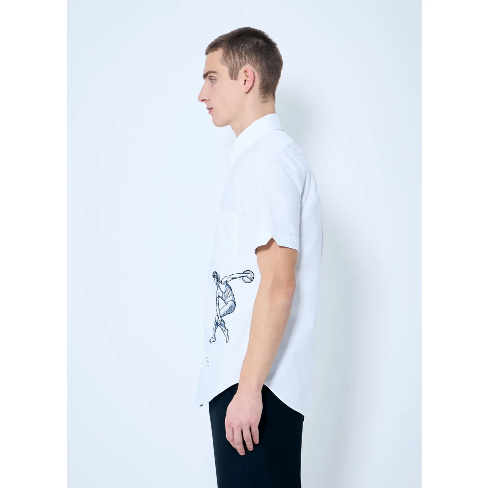 Thom Browne Geborduurd koordshirt van katoenen canvas White Heren