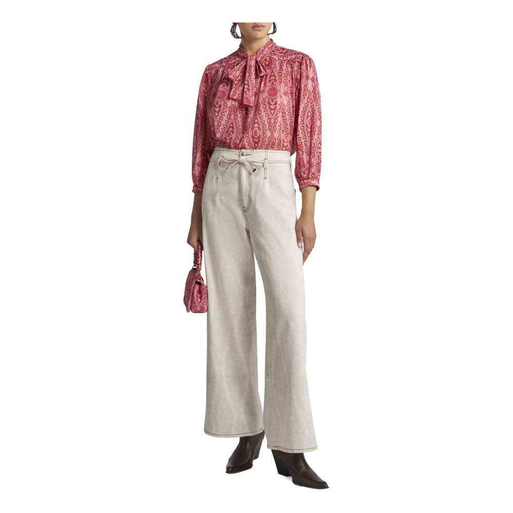 ETRO Roze Paisley Katoenen Blouse Pink Dames
