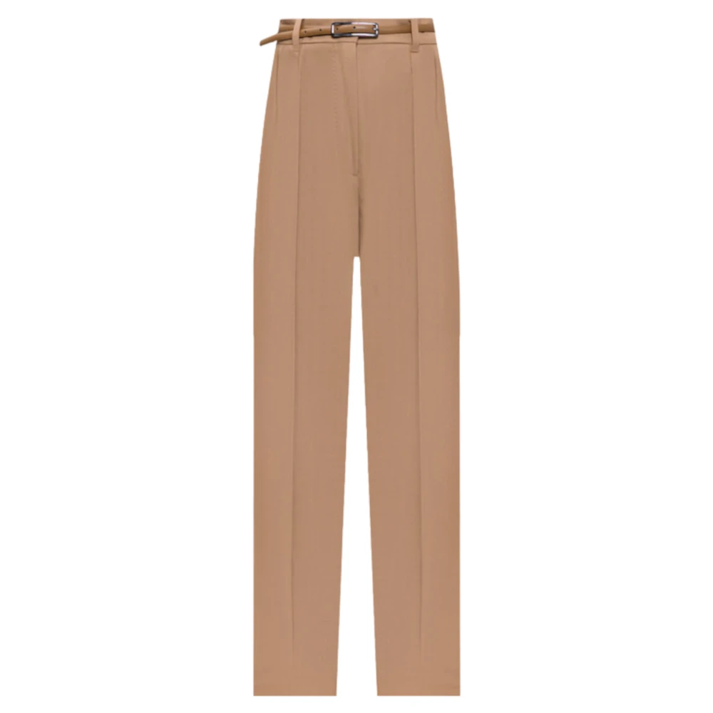 Max Mara Studio Bruine wollen broek Regular Fit Brown Dames