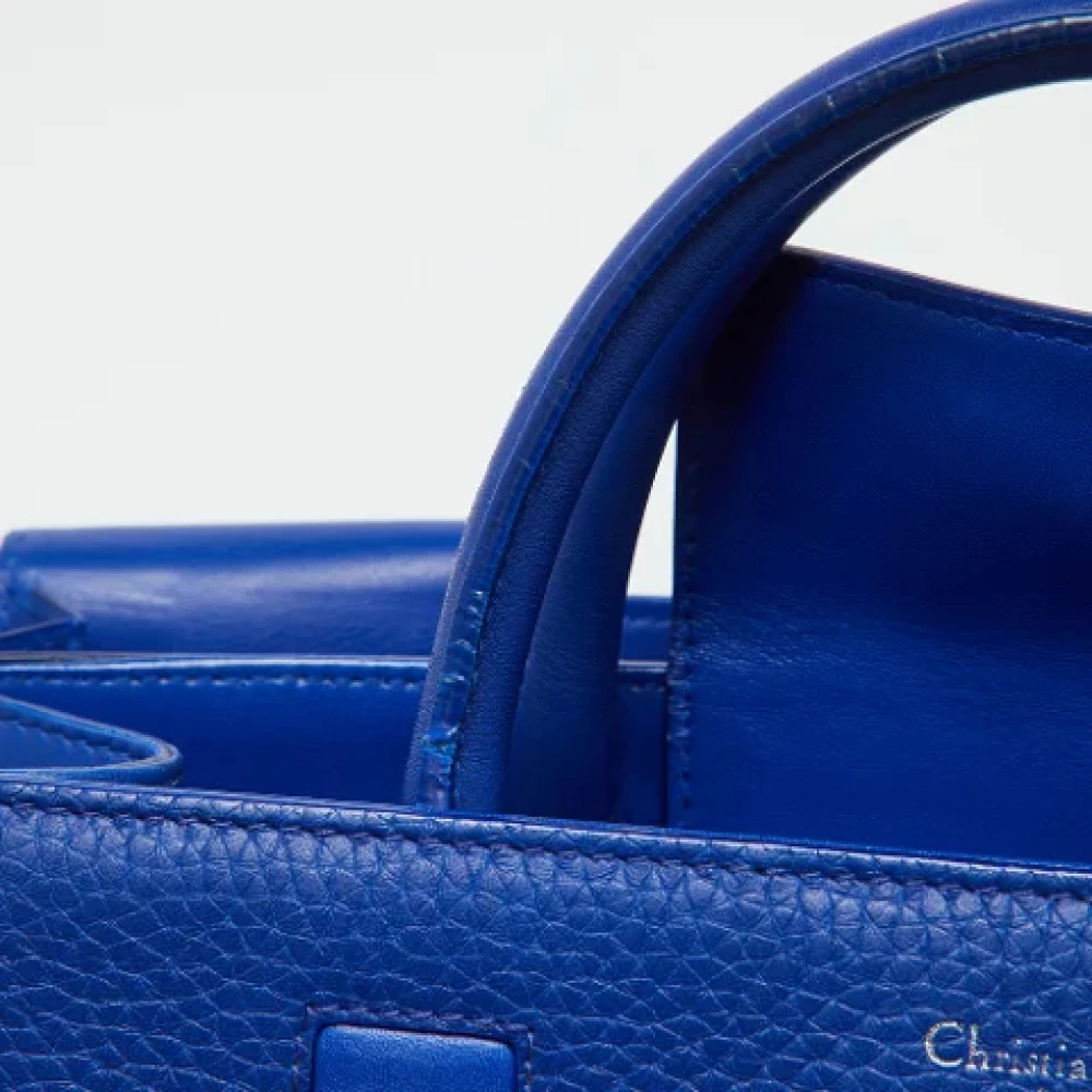 Dior Vintage Pre-owned Leather dior-bags Blue Dames