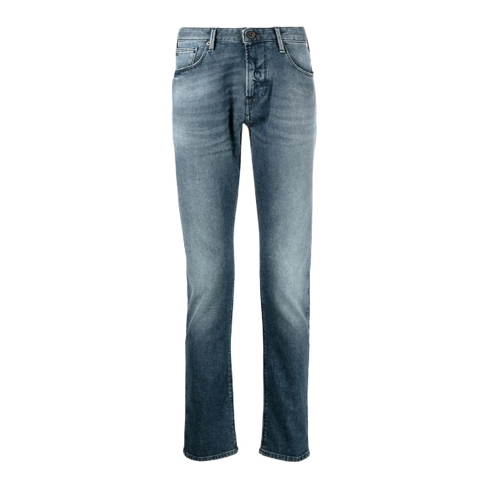 Emporio Armani Men's Blue Jeans, Male,, Slim Fit Denim Jeans For Men W33