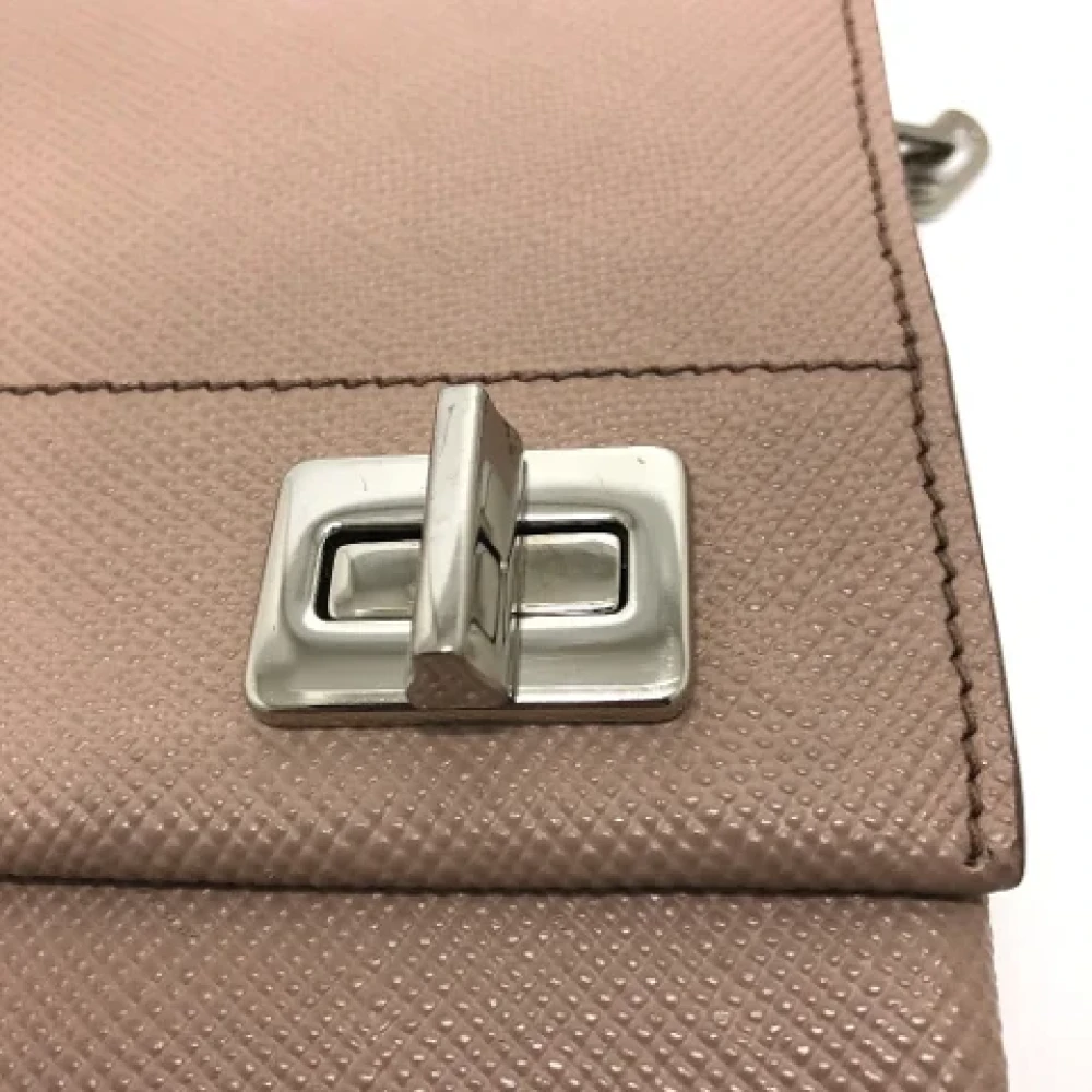Prada Vintage Pre-owned Leather prada-bags Beige Dames