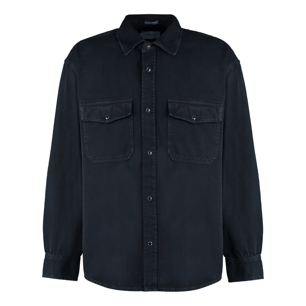 Gant Denim Oversized Shirt met Zakken Blue Heren