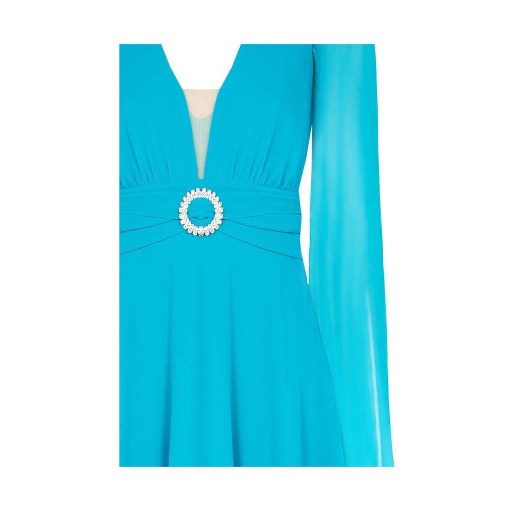 RINASCIMENTO Effen jurk met taille detail Blue Dames